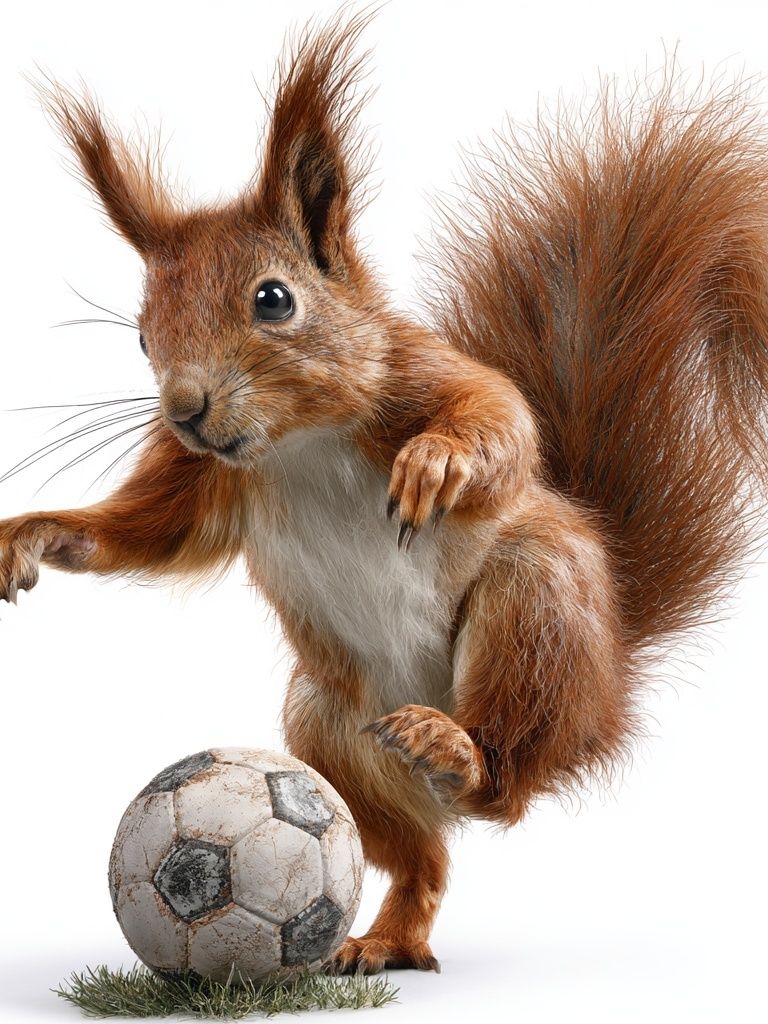 Soccer Squirrel Illustration Poster. poster detail