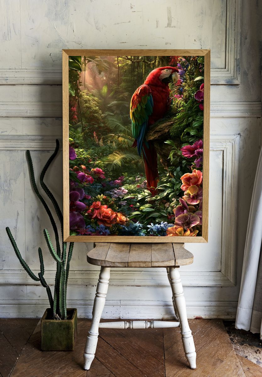 Cute Safari Animals Illustration Poster. — room view 1