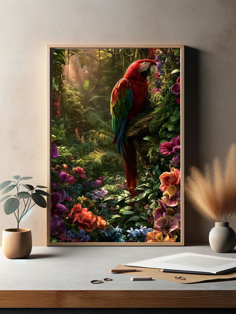 Cute Safari Animals Illustration Poster. — room view 2