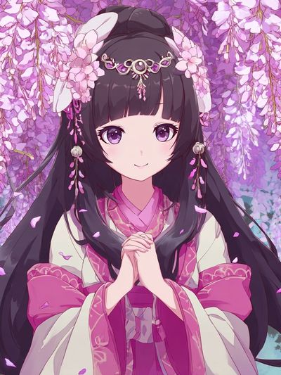 Cherry Blossom Girl Anime Print. poster