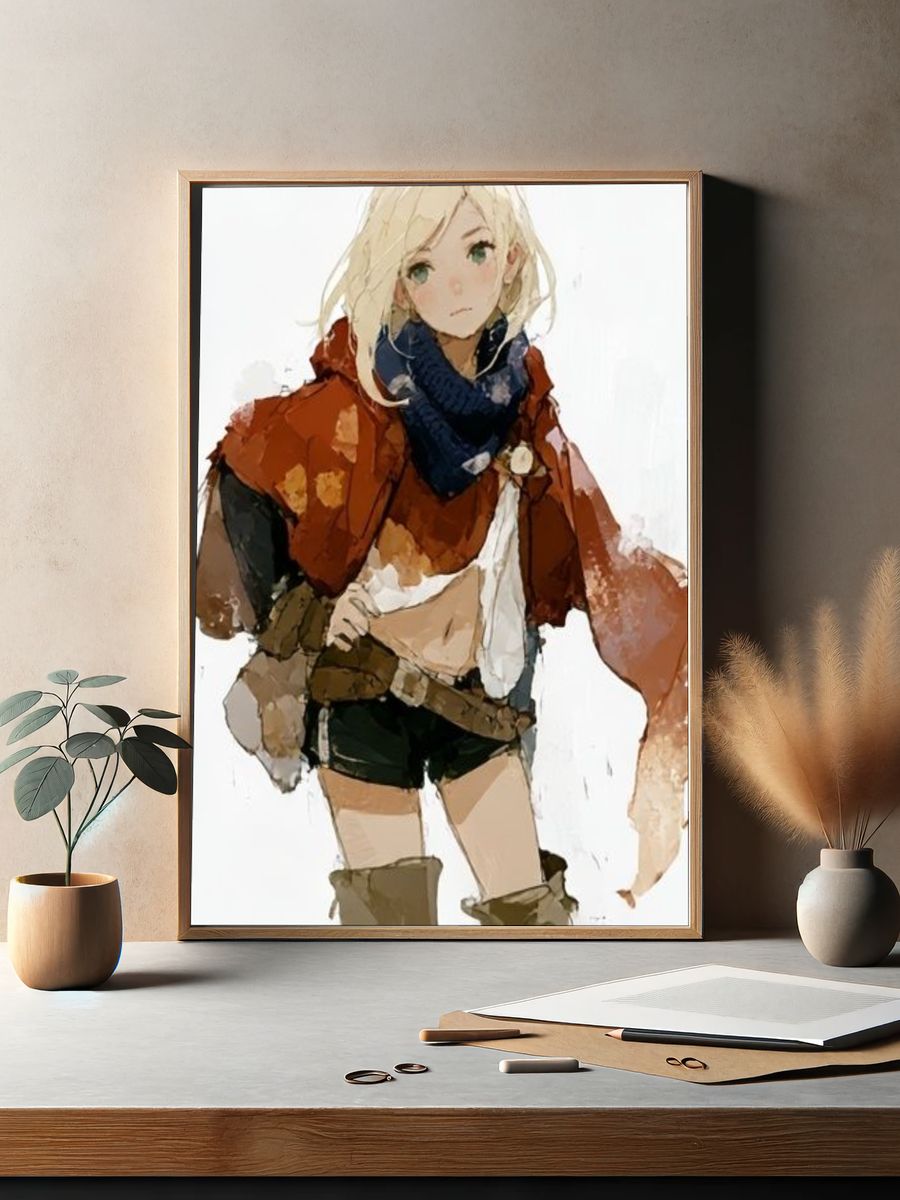 Anime Girl Watercolor Poster. — room view 2