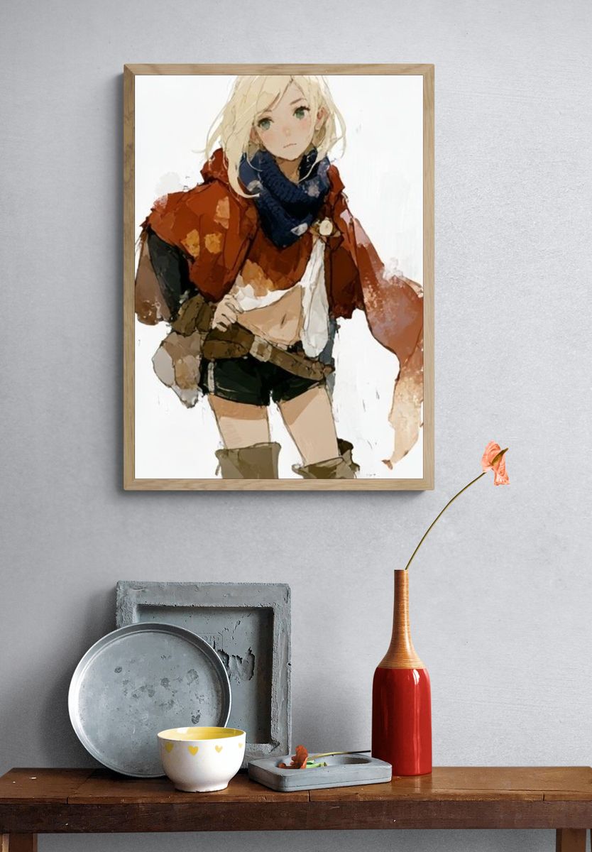 Anime Girl Watercolor Poster. — room view 3