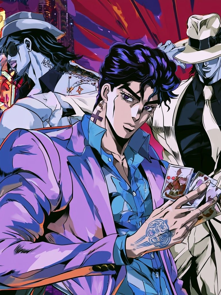 JoJo-Inspired Trio Anime Poster. poster detail