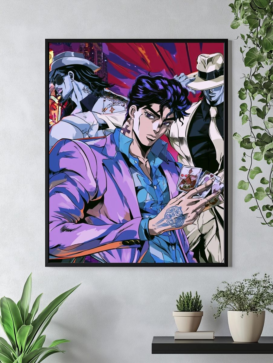 JoJo-Inspired Trio Anime Poster. — room view 4