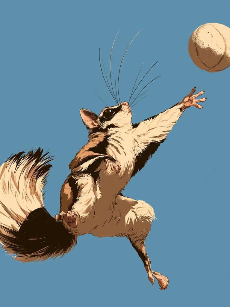 Flying Squirrel Illustration Poster. poster — animals art