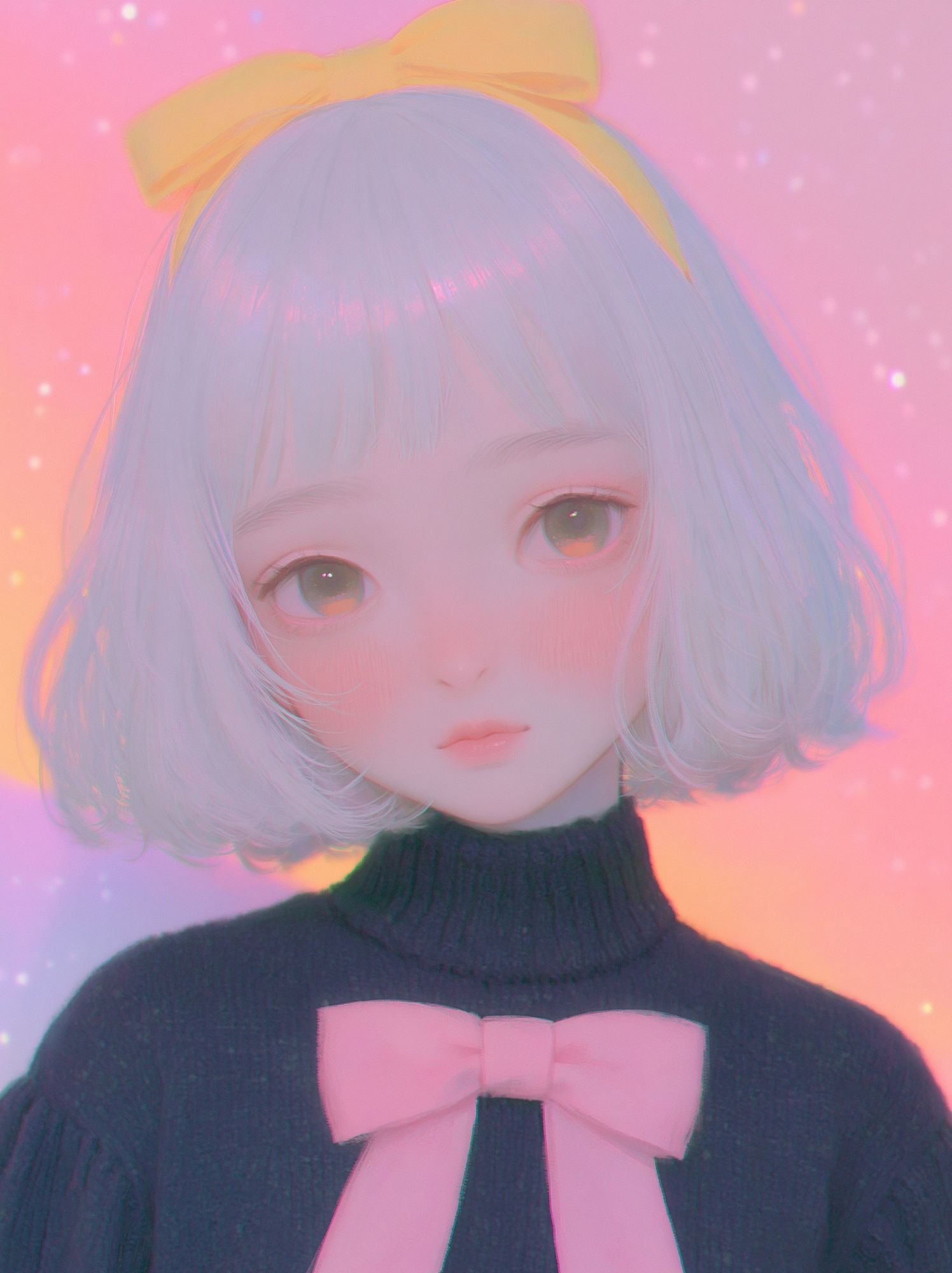 Pastel Anime Girl Portrait Poster. poster — anime art