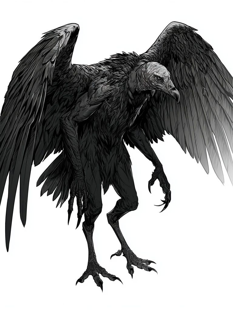 Black Vulture Illustration Poster. poster — animals art