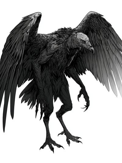 Black Vulture Illustration Poster. poster