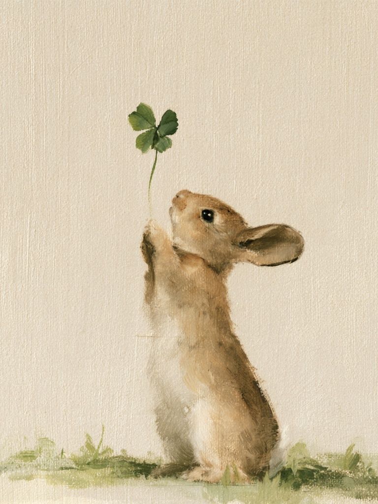 Lucky Rabbit Watercolor Print. poster detail