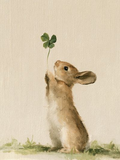 Lucky Rabbit Watercolor Print. poster