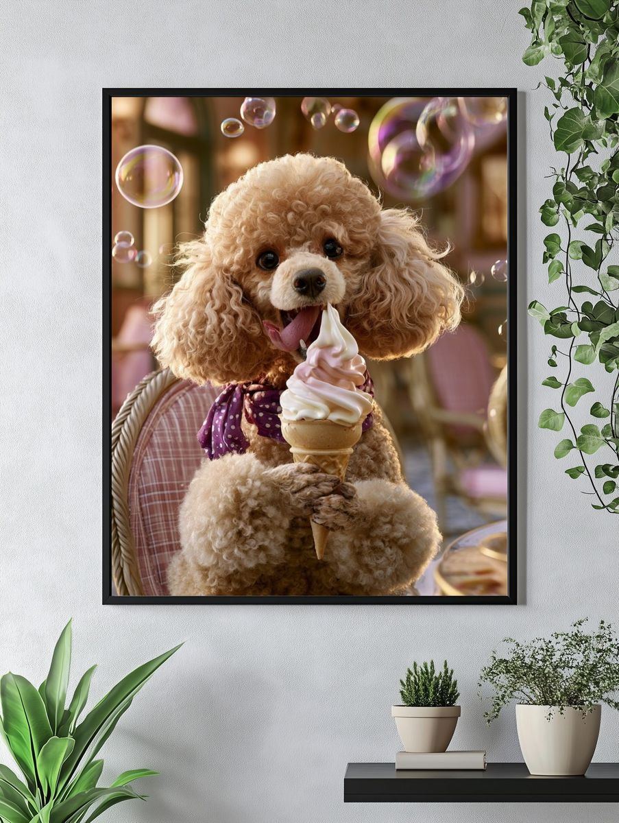 Poodle with Ice Cream Poster. — room view 4