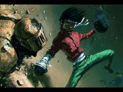 Anime Fighter Action Print. poster
