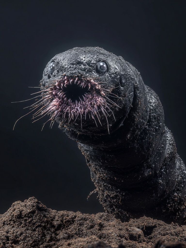 Deep-Sea Worm Portrait Print. poster — animals art
