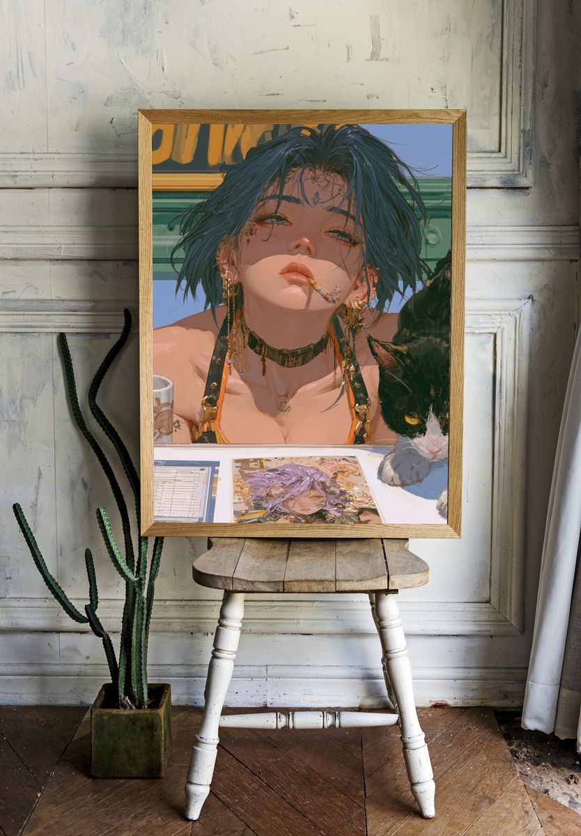Anime Catgirl Café Poster. — room view 1