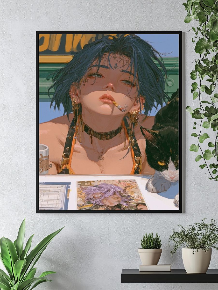 Anime Catgirl Café Poster. — room view 4