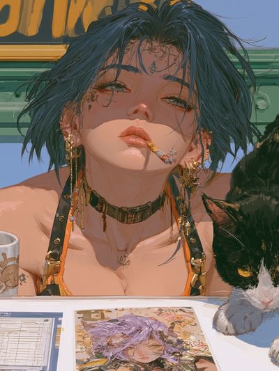 Anime Catgirl Café Poster.