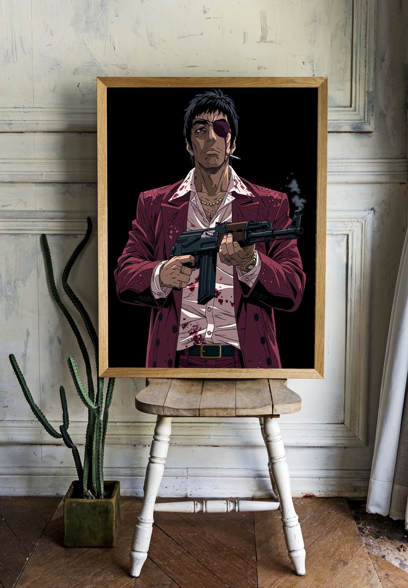 Gangster Anime Portrait Poster. — room view 1