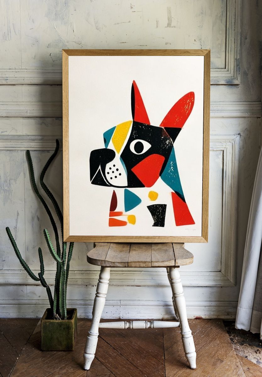Abstract Dog Portrait Print. — room view 1