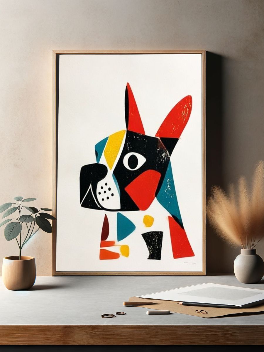 Abstract Dog Portrait Print. — room view 2