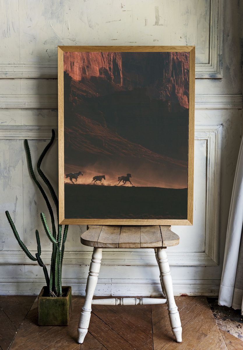Wild Horses Canyon Run Poster. — room view 1