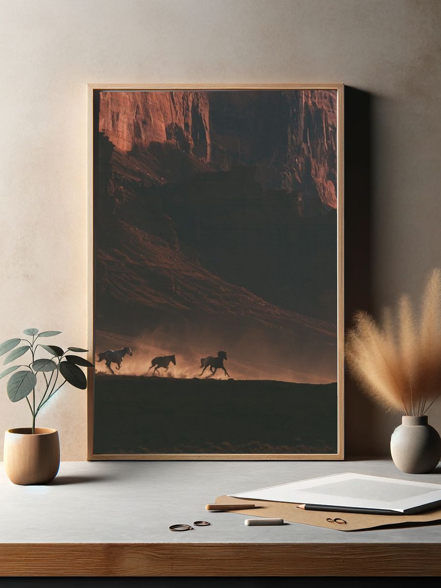 Wild Horses Canyon Run Poster. — room view 2