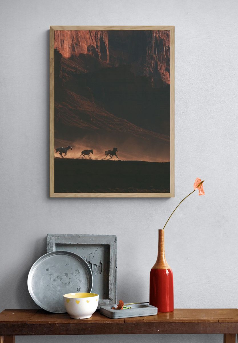 Wild Horses Canyon Run Poster. — room view 3