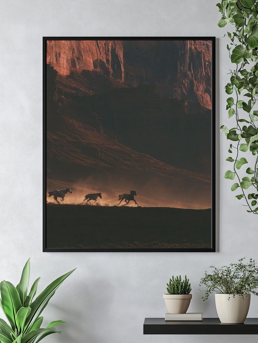 Wild Horses Canyon Run Poster. — room view 4