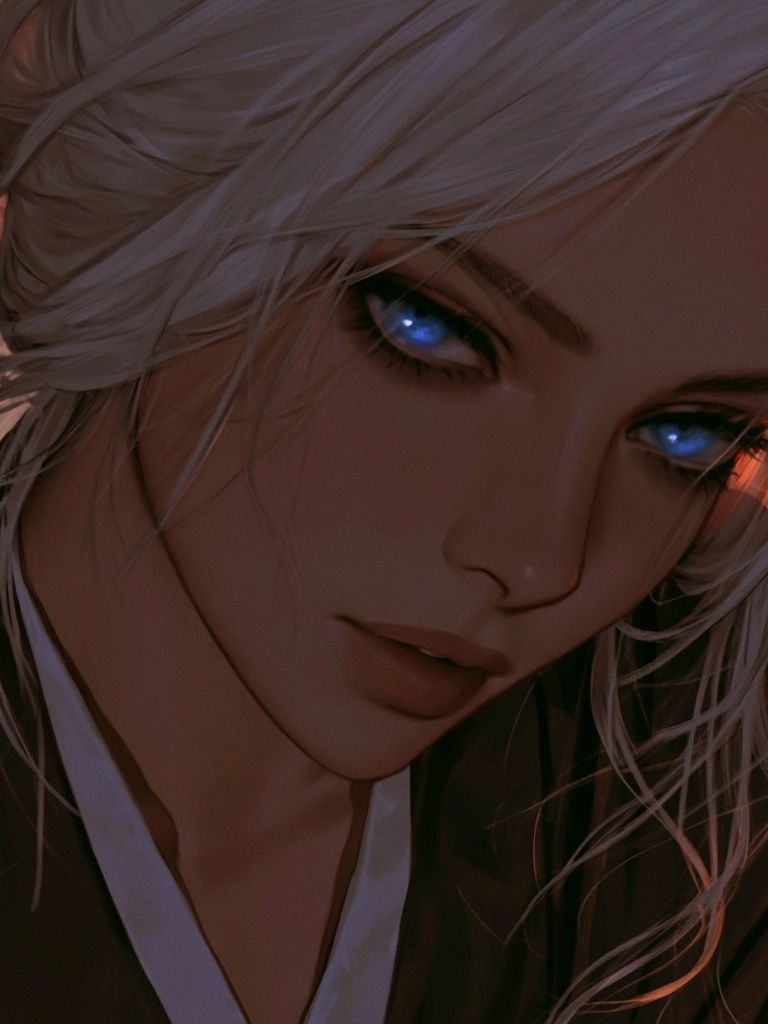 Silver-Haired Anime Portrait Poster. poster — anime art