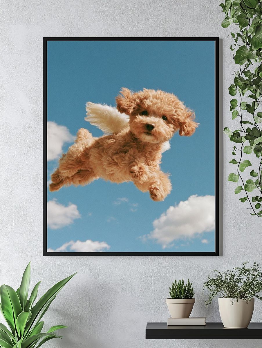 Flying Puppy Photography Poster. — room view 4