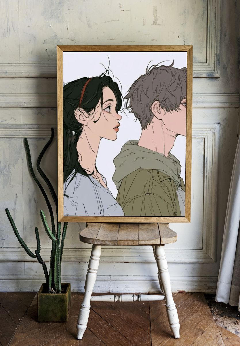 Anime Side Profile Portrait Poster. — room view 1
