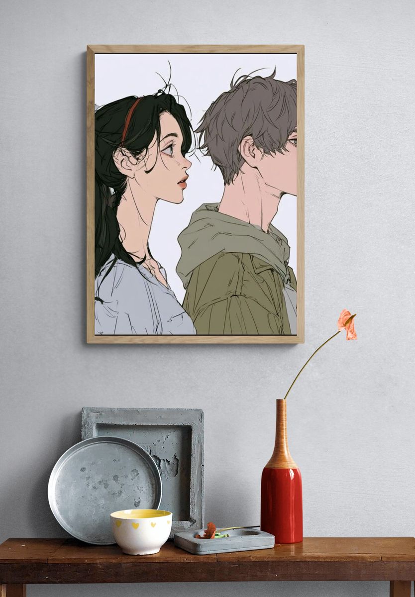 Anime Side Profile Portrait Poster. — room view 3