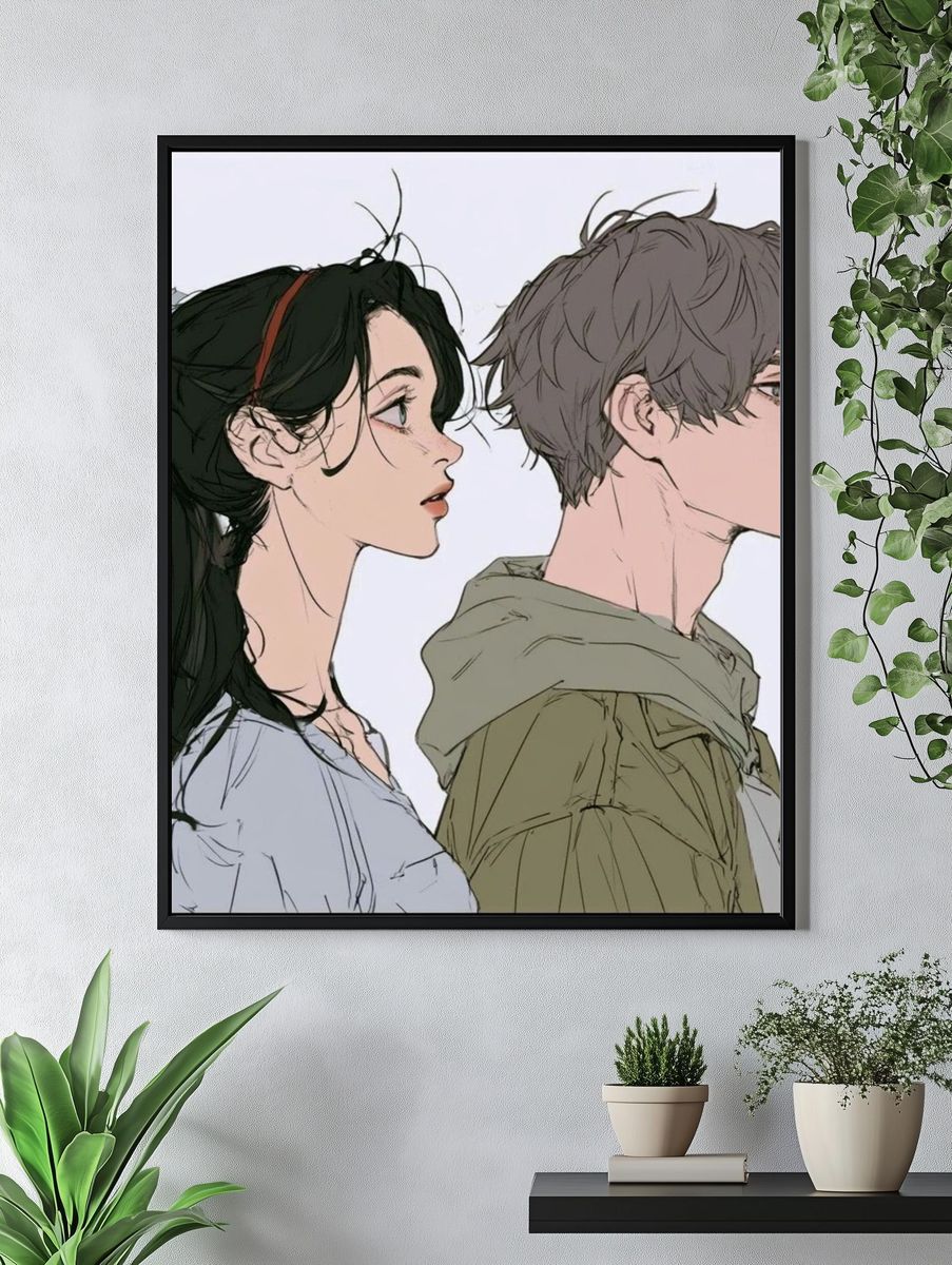 Anime Side Profile Portrait Poster. — room view 4