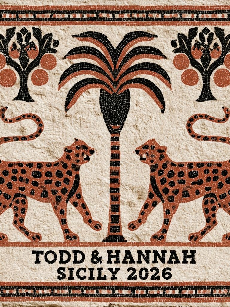 Sicilian Mosaic Leopards Poster. poster — animals art