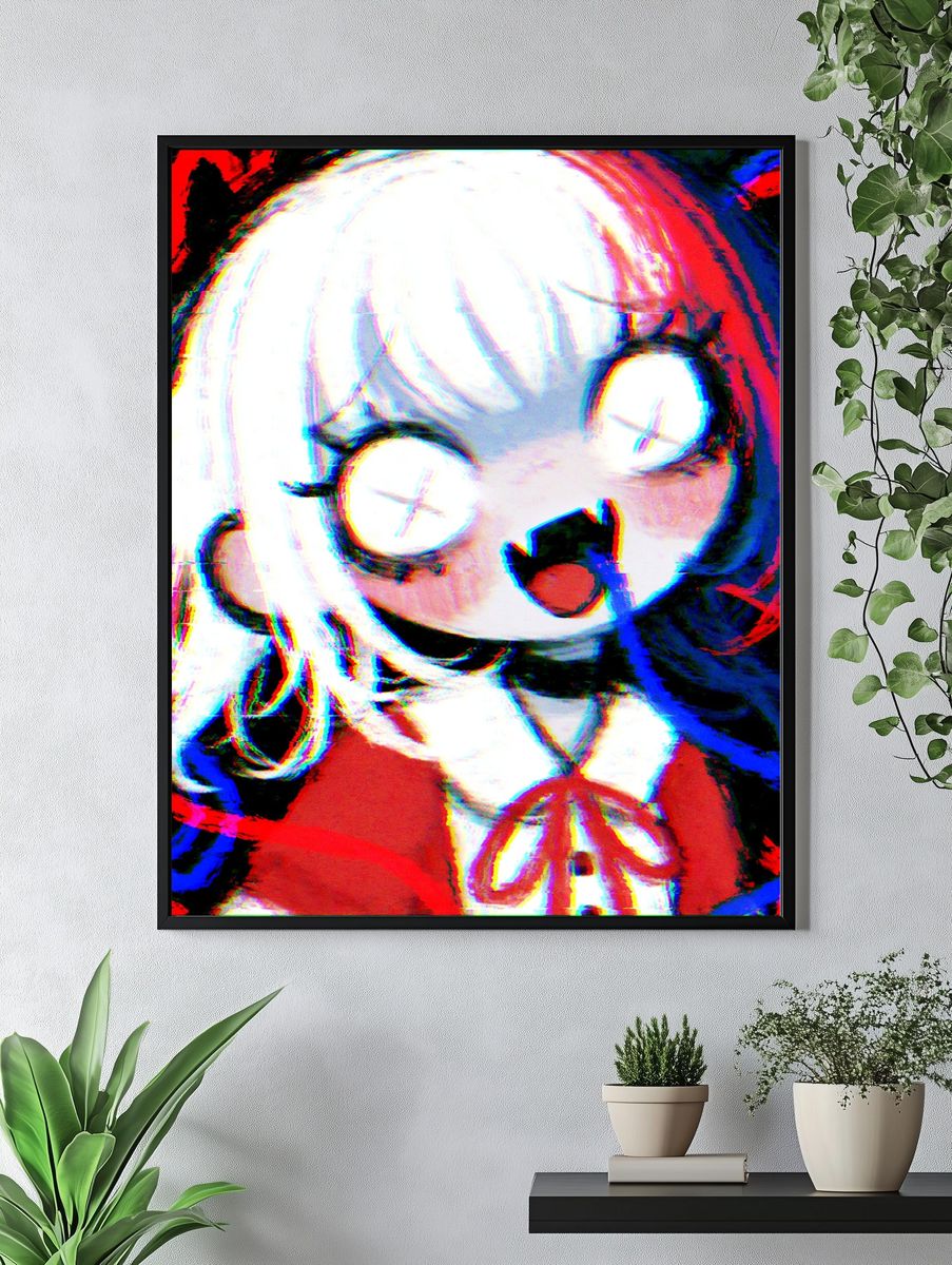 Anime Girl Glitch Portrait Poster. — room view 4