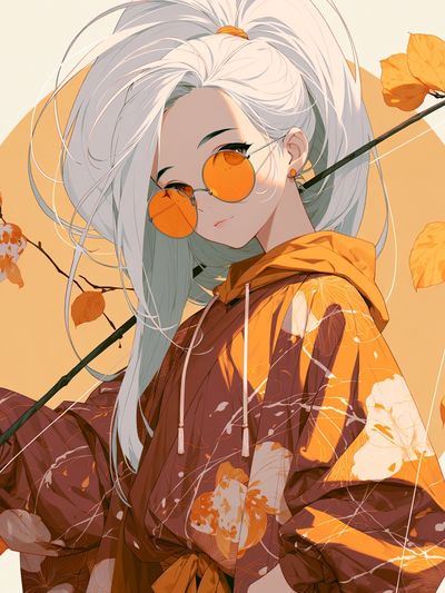 Autumn Anime Portrait Poster. poster