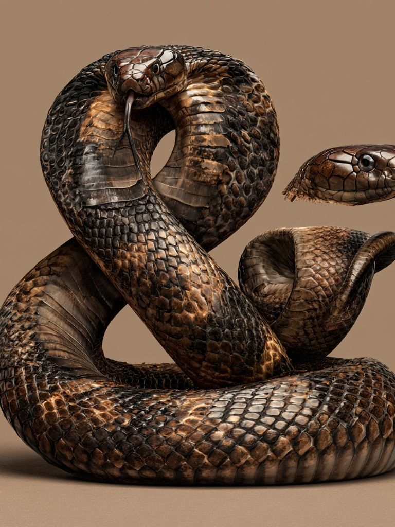 Coiled Cobra Illustration Poster. poster — animals art