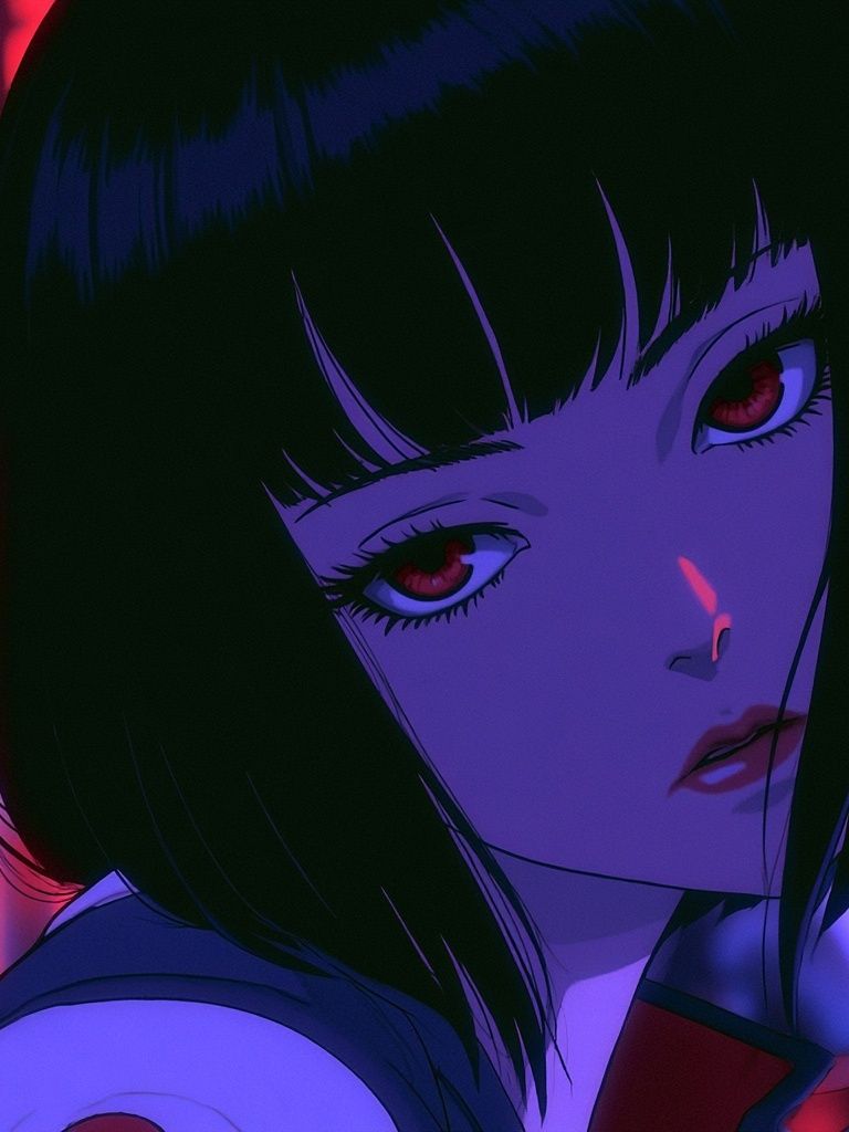 Neon Anime Portrait Poster. poster — anime art