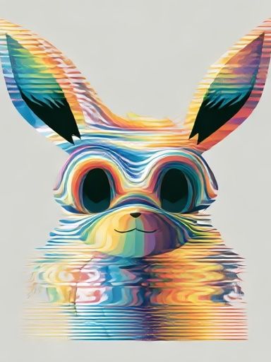 Rainbow Bunny Digital Art Poster. poster detail