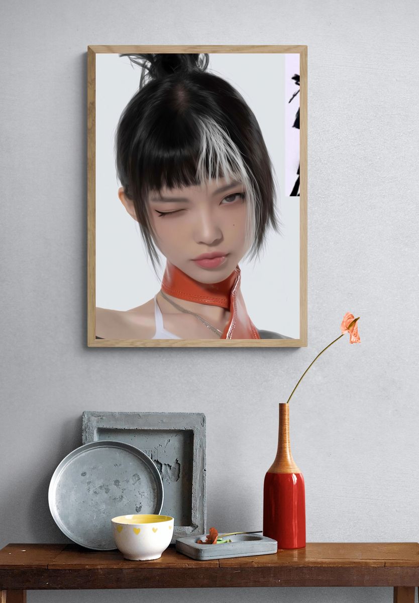 Anime Portrait Digital Art Poster. — room view 3