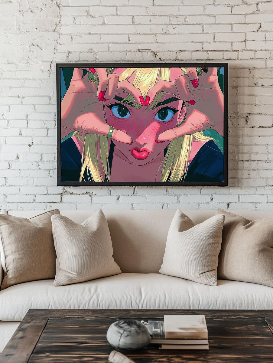 Anime Girl Hand Frame Poster. — room view 1