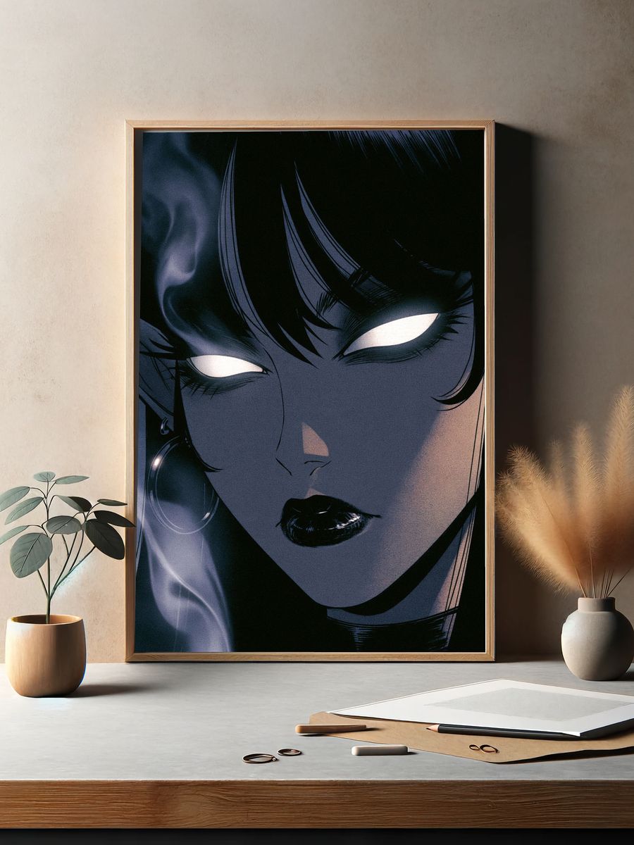 Dark Anime Portrait Poster. — room view 2