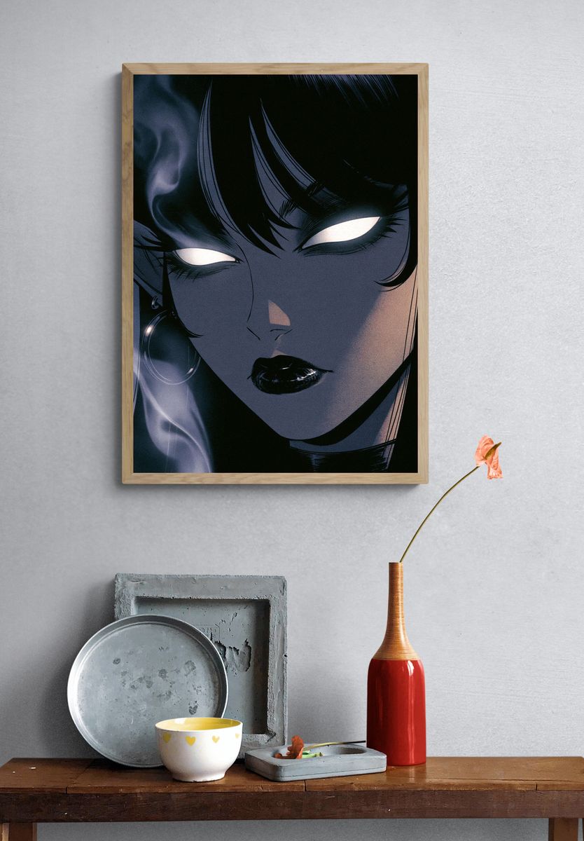 Dark Anime Portrait Poster. — room view 3