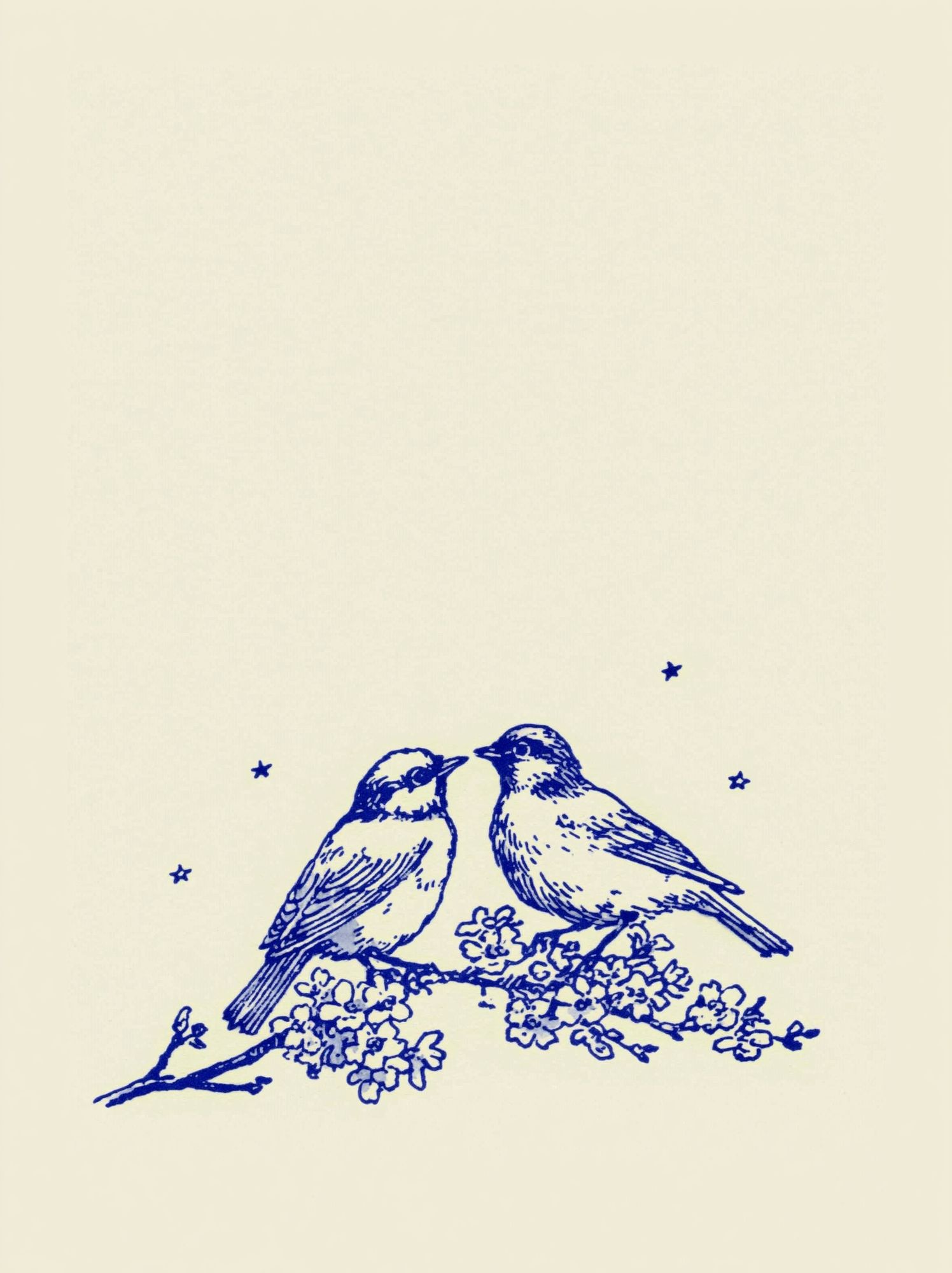 Blue Birds Botanical Print. poster — animals art