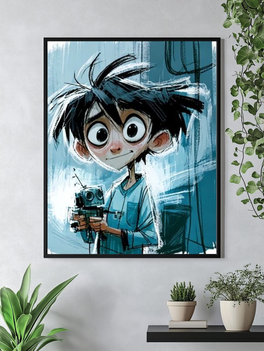 Anime Boy with Camera Poster. — room view 4