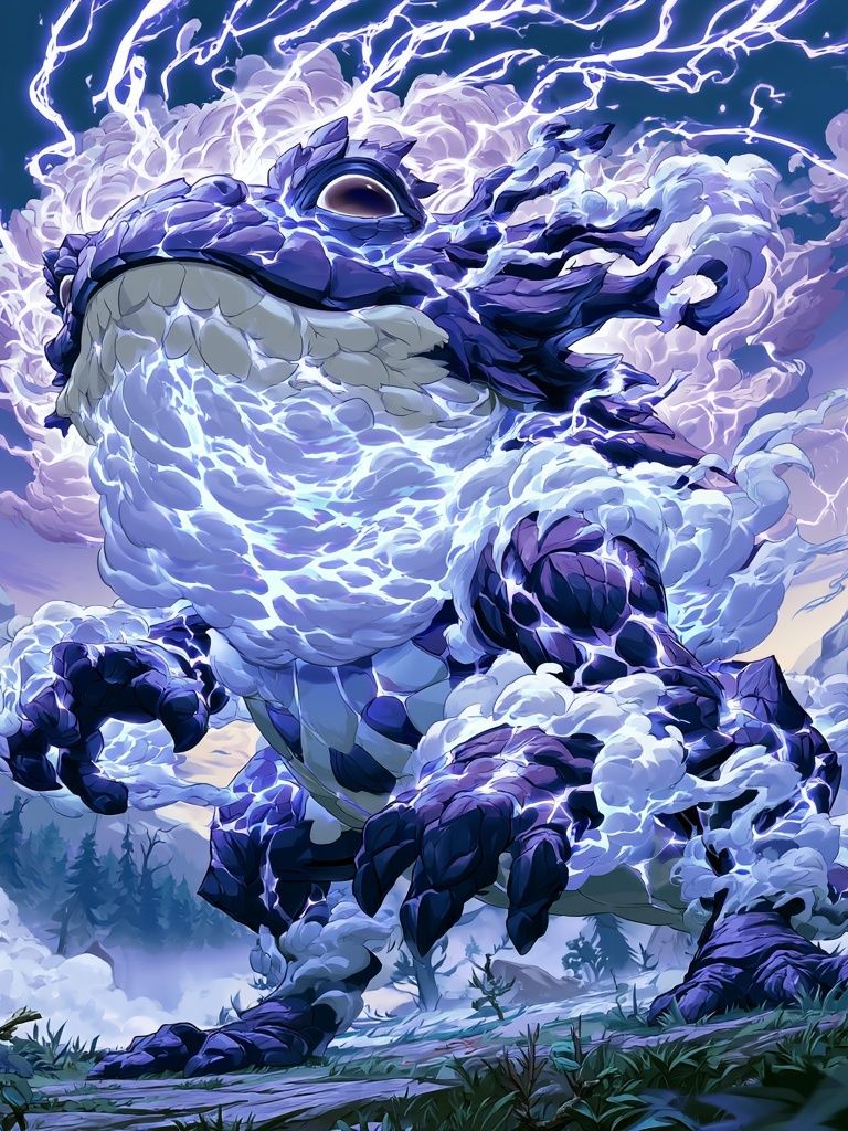 Thunderstorm Dragon Illustration Poster. poster detail