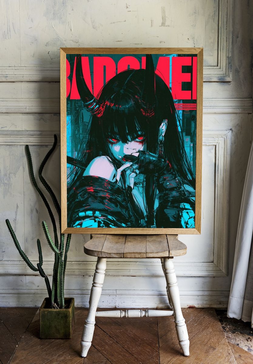 Baddie Anime Portrait Poster. — room view 1