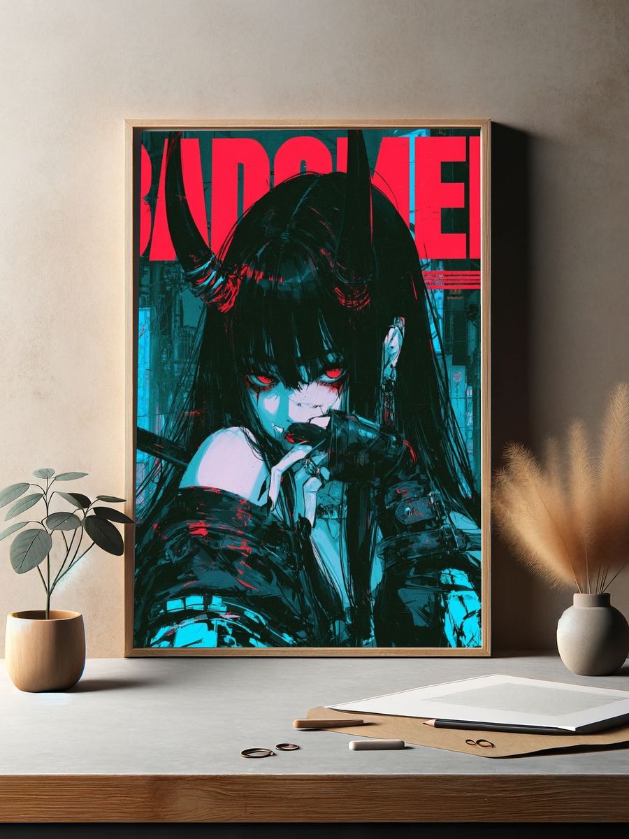 Baddie Anime Portrait Poster. — room view 2