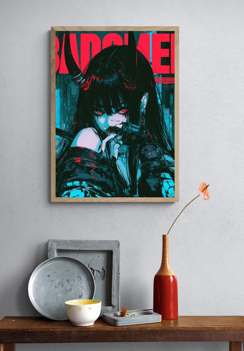 Baddie Anime Portrait Poster. — room view 3