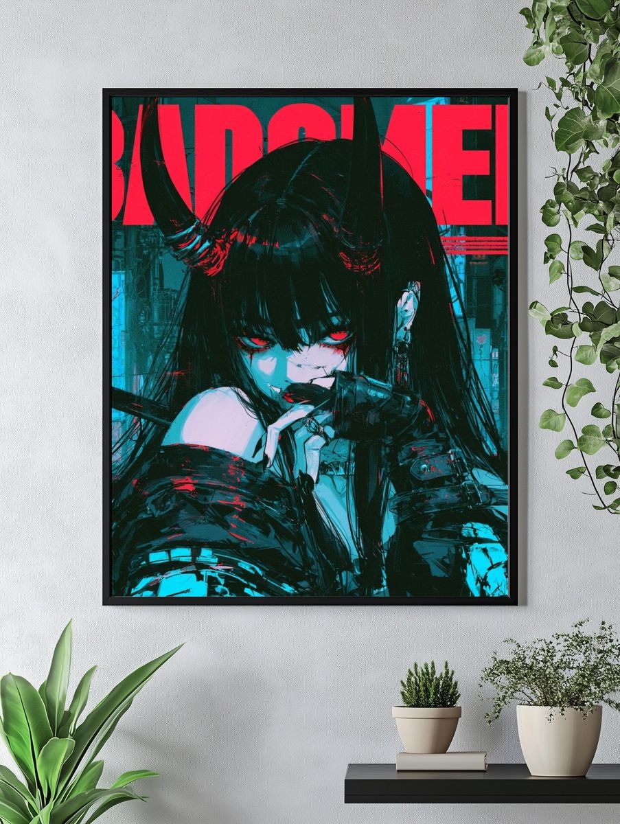 Baddie Anime Portrait Poster. — room view 4