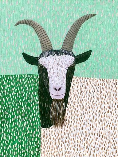 Goat Portrait Illustration Poster. poster — animals art